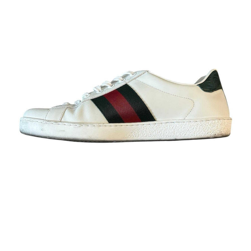 Gucci Ace Sneakers for Men White with Green and Red Stripes - Picture 8 of 15